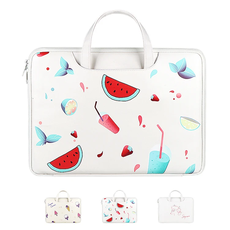 

15 Inch PU shockproof Business Briefcase Waterproof Customizable Pattern Printed Laptop Bag For Women