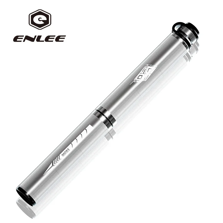 

ENLEE Aluminum Alloy CNC Bicycle Straight Air Pumps Mountain Bike Road Bike Pumps, Black / silver
