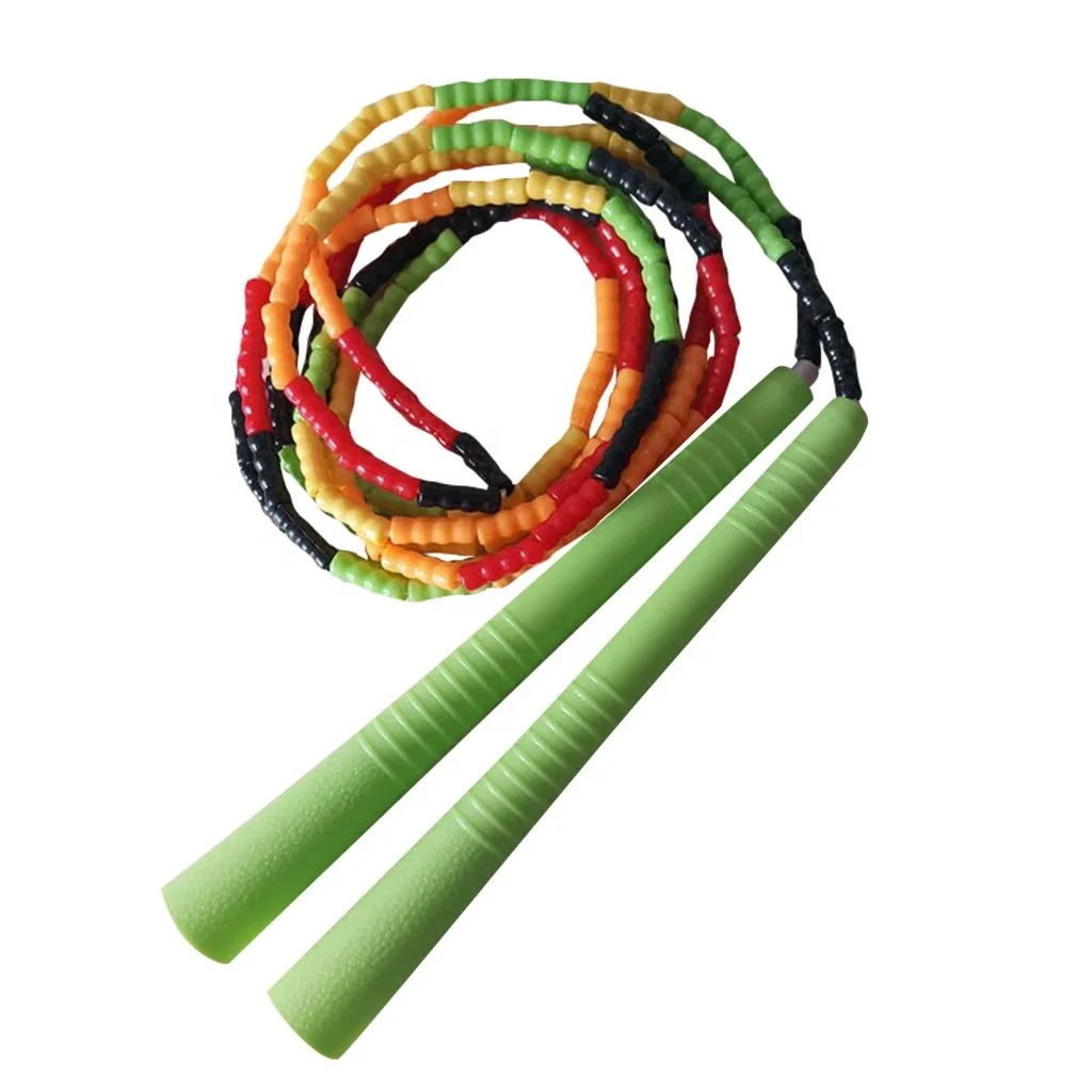 

TY Bamboo Joint Skip Rope Soft Beaded Adjustable Rotation Segmented Lengths Jumping Ropes Fitness Accessories 5 Colors, Pink/blue/green/purple