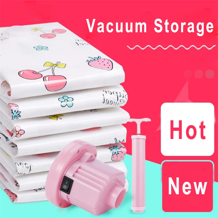 

Custom Size Home Organizer Save Space PA+PE Thick Compression Quilt Clothing Bag Vacuum Storage Bag With Pump