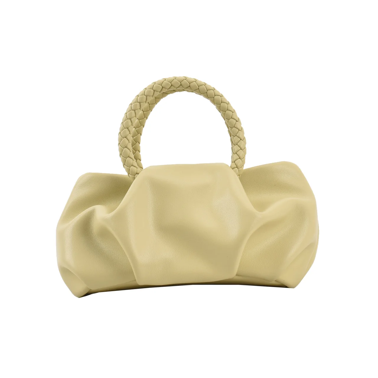 

Summer plicated cloud bag 2021 new fashion single shoulder bag pearl handle leather chain underarm bag, 4 colors