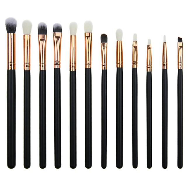 

12 pcs pink black eye shadow makeup brush, Customized color