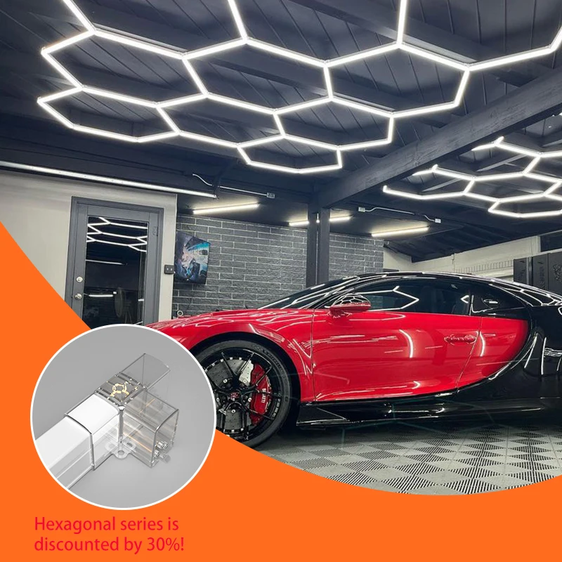 Honeycomb Auto Detailing Products Garage Car Shop Led Ceiling Led Lights Hexagon