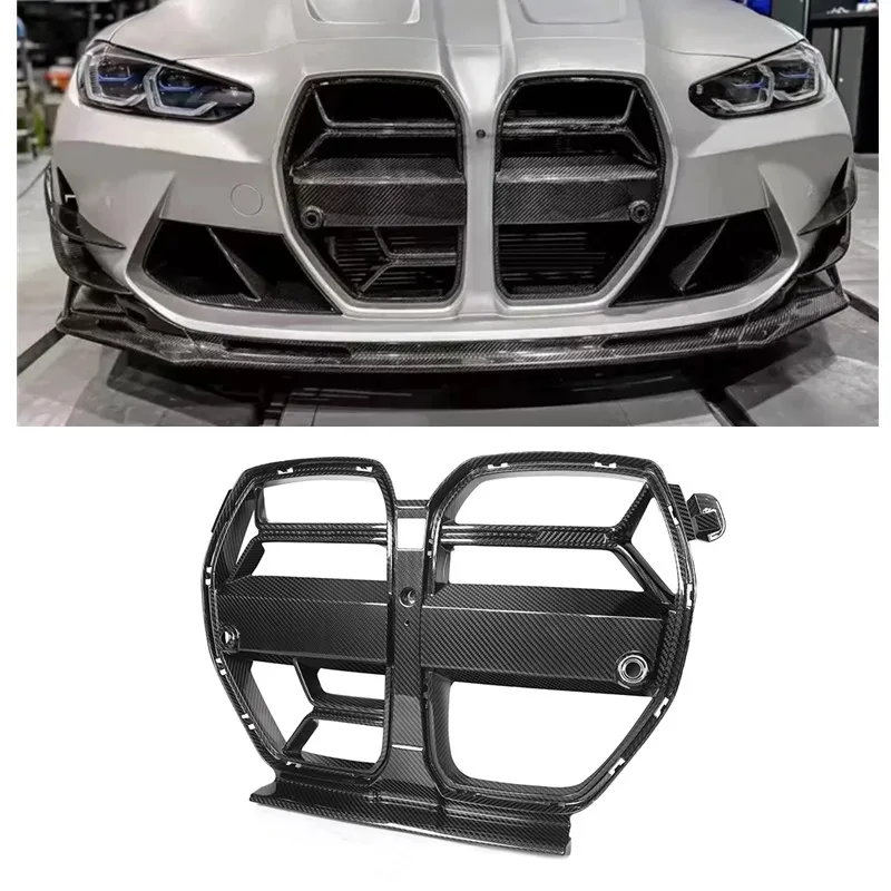 

CSL Style Carbon Fiber auto parts Car front grill For BMW G80 G82 G83 M3 M4 2021+ with ACC Front Bumper Grill