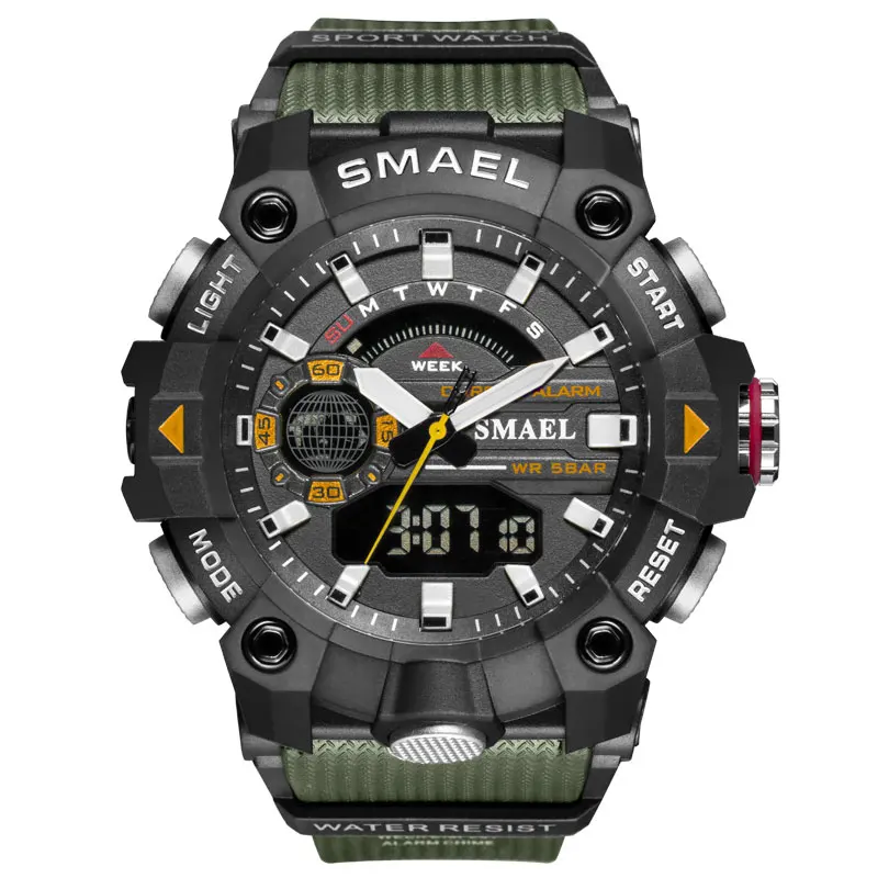 

Smael Brand 8040 Mens Army Military Shock Resistant Watches Amazon Hot Selling Digital Analog Watches Dropshipping, Customized colors