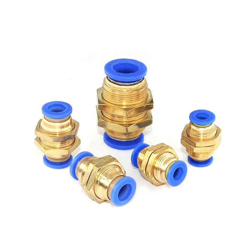 

PM4/6/8/10/12MM Brass Pneumatic Fitting Straight Connector One-Touch Union Air Hose Pipe Fittings Plastic Bulkhead Fitting