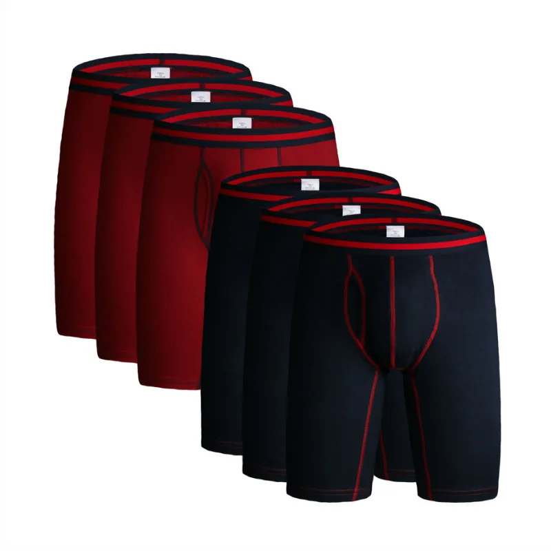 

Fashion Sexy Quality Panties Male Underwear Extra Men's Long Boxers Shorts Cotton Plus Size Underpant Cueca Boxer Large, As picture