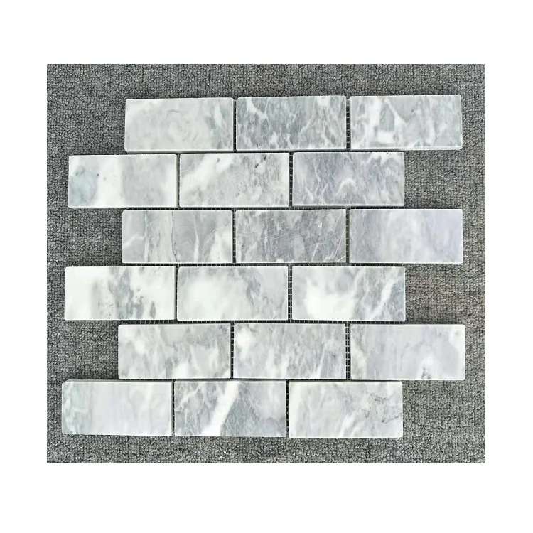 China Carrara Gray White Marble bathroom Matte Finish Floor Tile