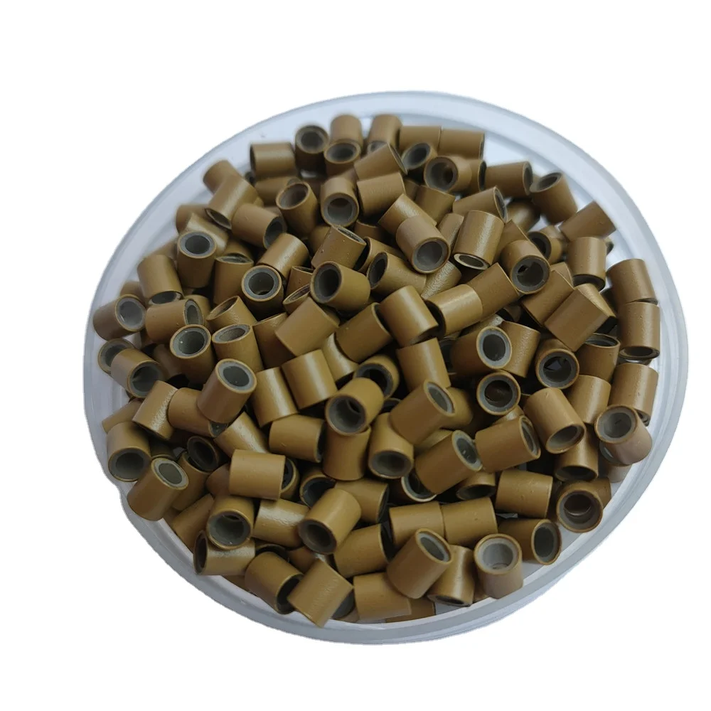 

4.0x2.5x4.5mm silicone copper tubes micro beads rings hair extension tools
