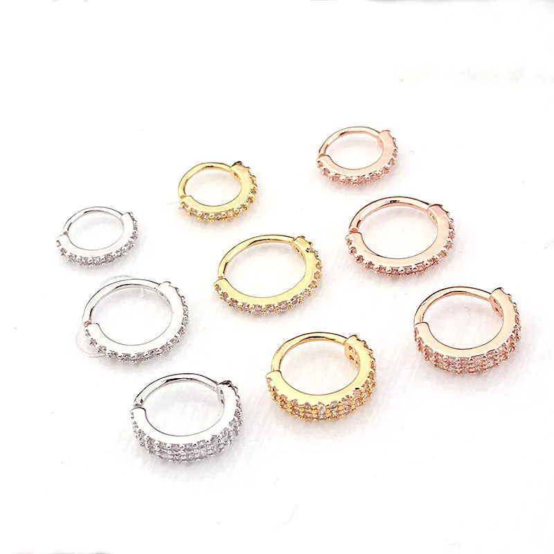 

YW Ins Popular Personalized Surgical Steel Helix Snug Piercing Nose Ring Zircon Circle Gold Septum Nose Rings For Women
