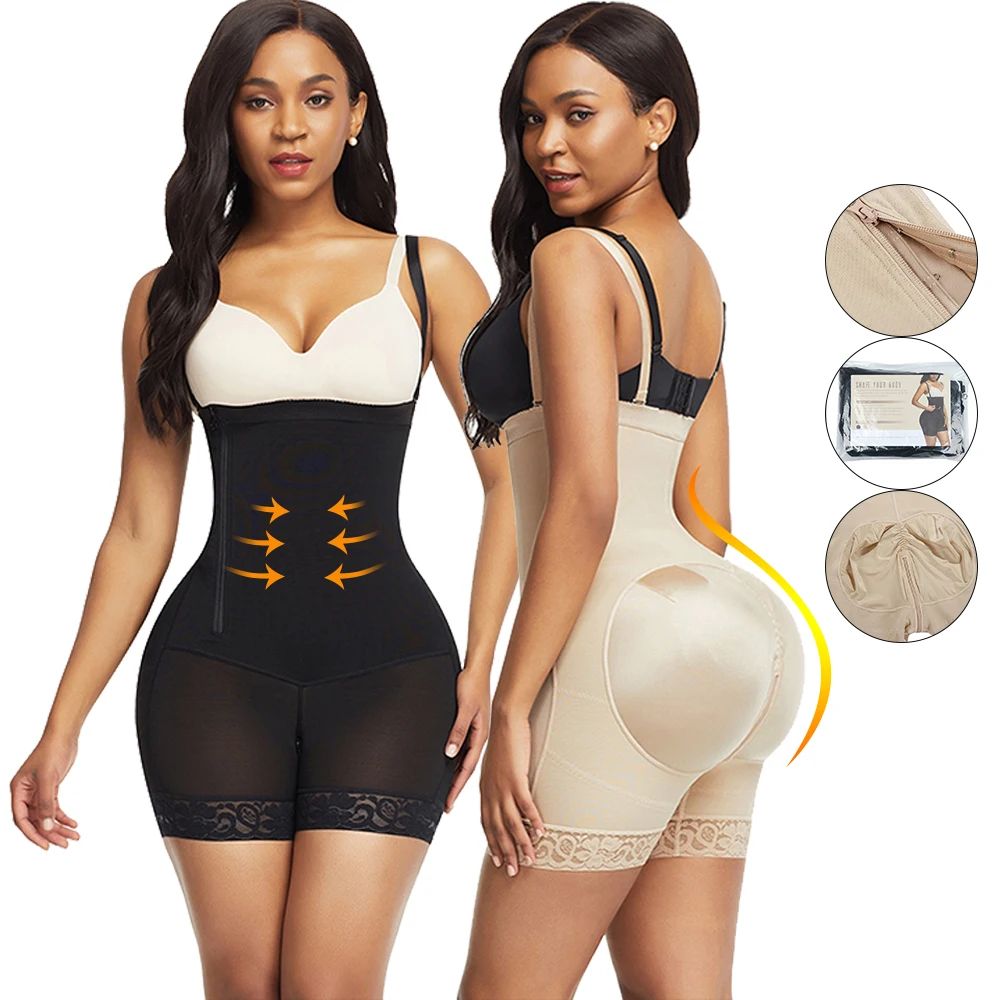 

Dropshipping 2021 Bodysuit Zipper Fajas Colombianas Shapewear Slimming Corset Shapewear