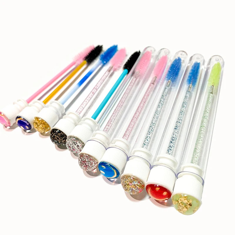 

Reusable Eyebrow Brush Tube Disposable Eyelash Brush Replaceable Dust-proof Makeup Brush Tube, Red,pink,yellow,blue