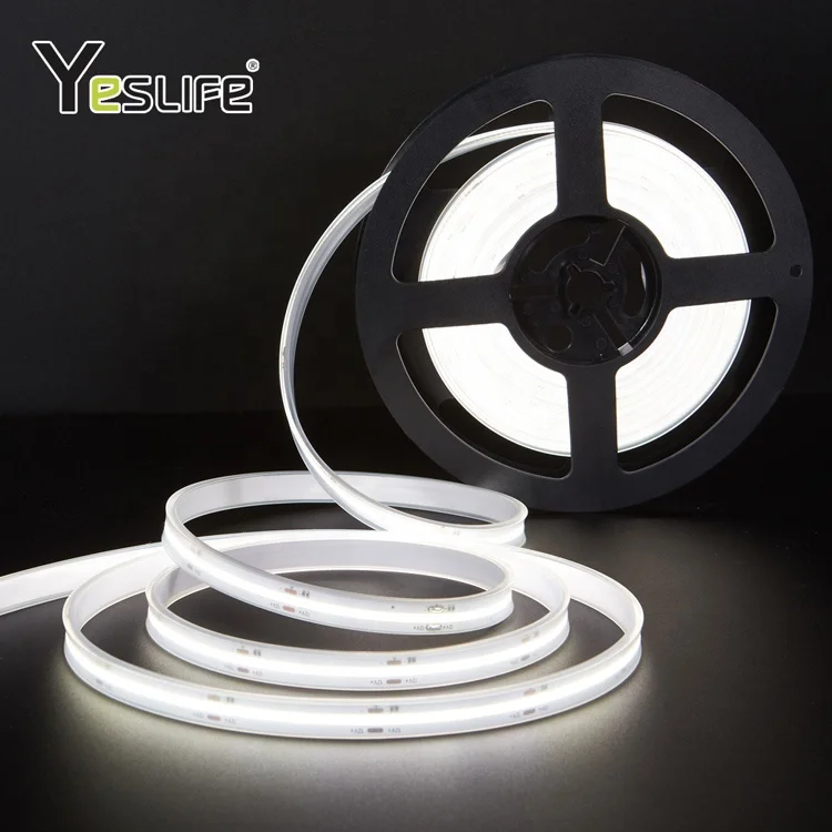 silicone cob led strip lights IP62 HOT dot free linear led tape ultra thin factory price  12V dotless no dots