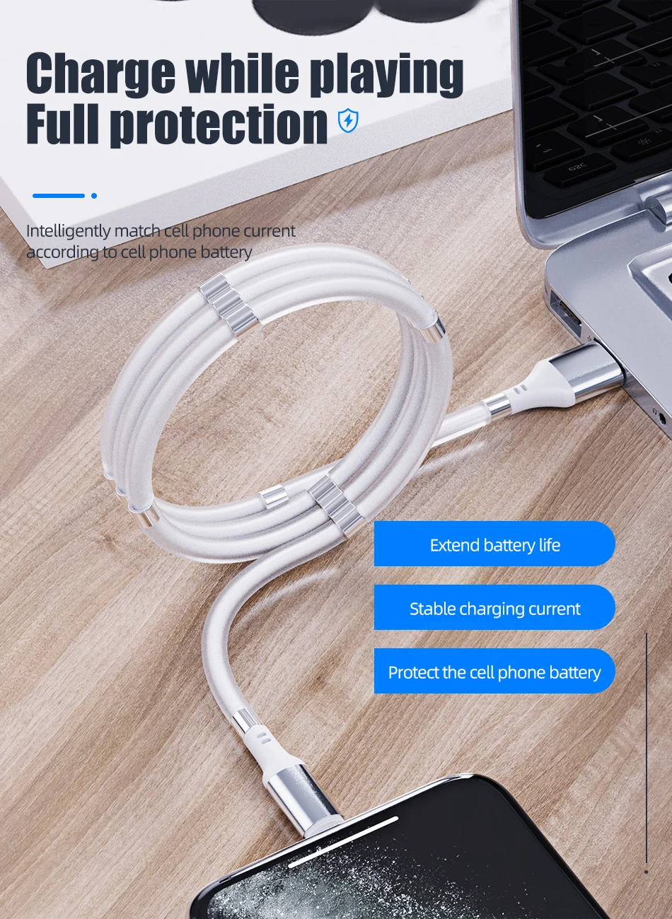 2020 New Quick PD Fast Charge Phone 1m Micro USB Type C Strong Magnetic Charging Cable For iPhone - ANKUX.COM