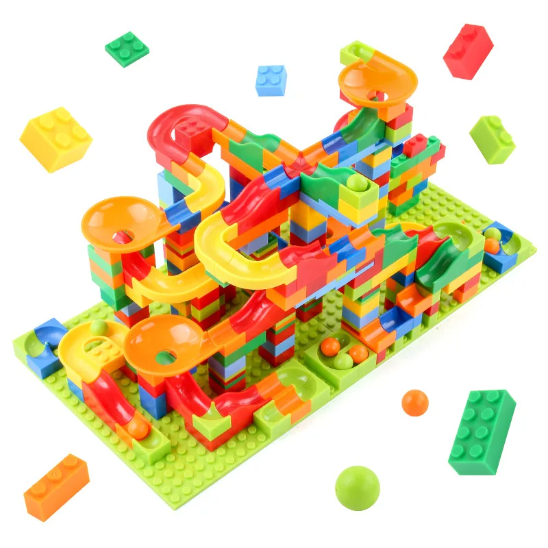 

2022 336pcs Marble Race Run Big Block Compatible Diy Building Blocks Gift for Kids Toy