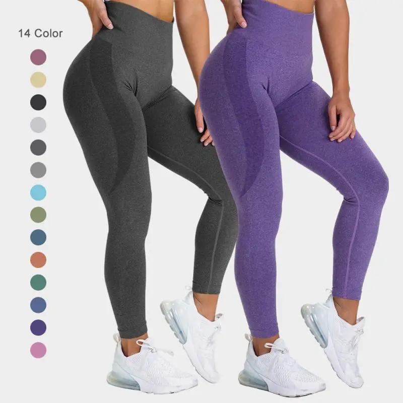 

Free Sample Wholesale Butt High Waisted Seamless Workout Leggings Logo Print Low Moq In Stock