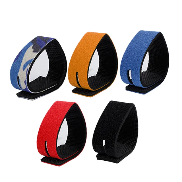 

Custom logo magic tape stretchy belts ties holders fishing rod straps, Black