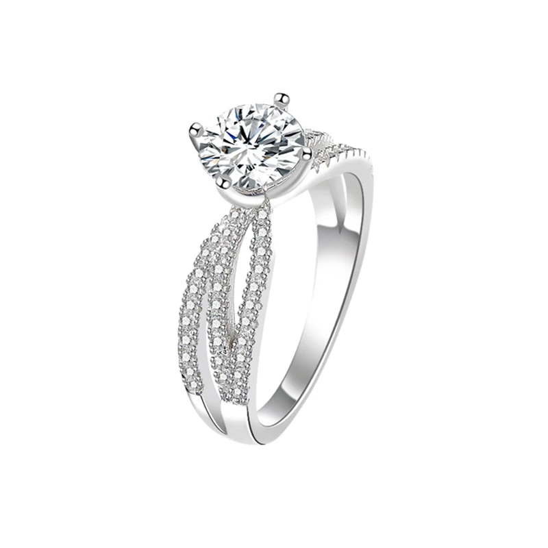 

High Quality Women Wedding Moissanite Rings 925 Silver White Gold Diamond Ring