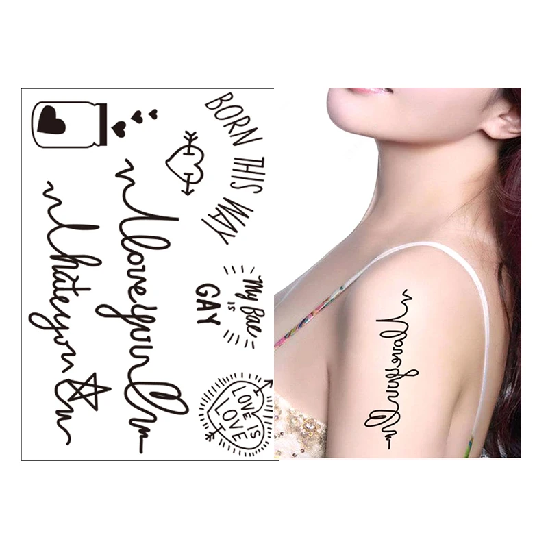 

Custom Stickers Tattoo Wholesale English Letters Cute Tattoo Stickers semi-permanent tattoo sticker