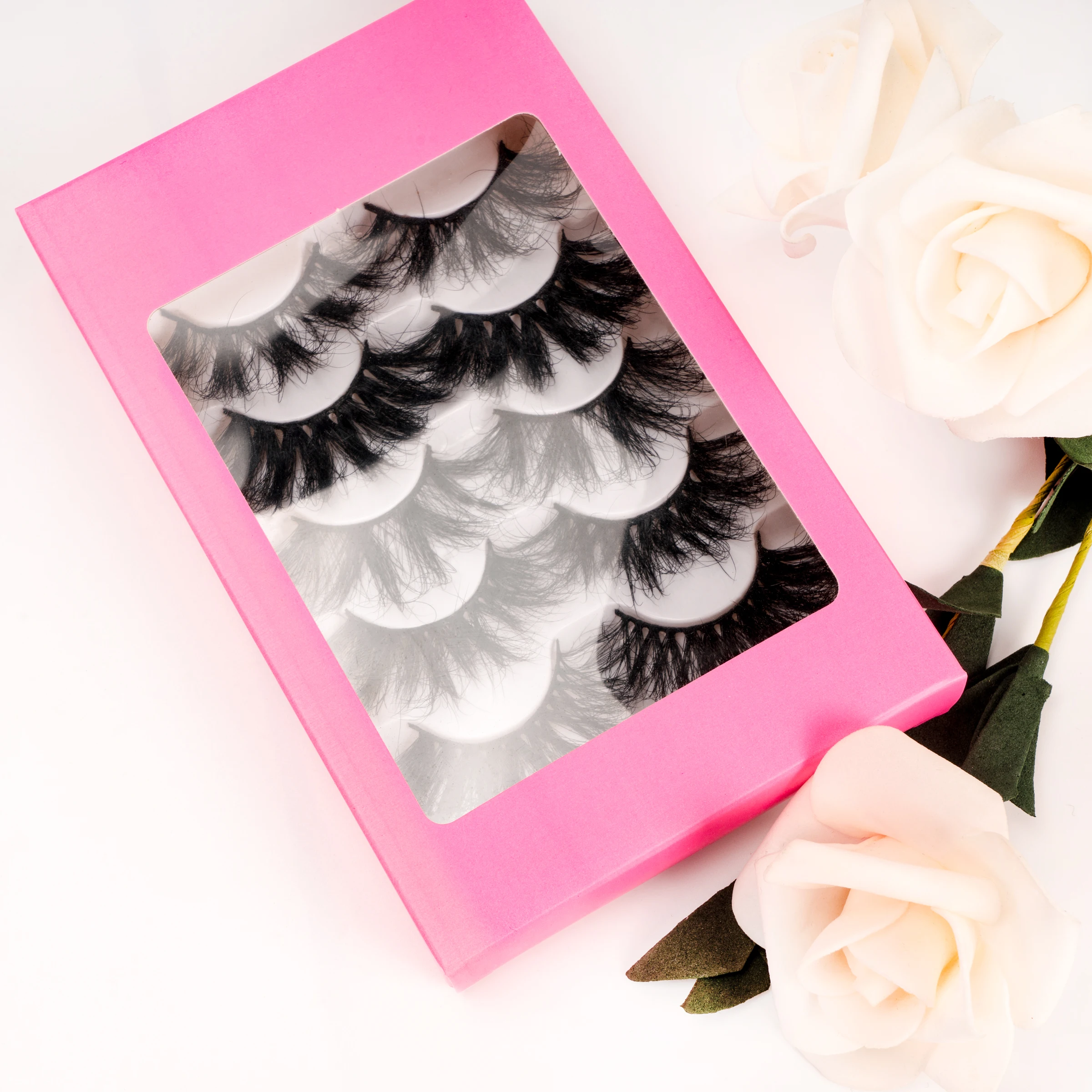 

Top sale 2021 5 pairs lash case eyelash book 5 pairs 3d 25mm 30mm mink eyelashes vendor