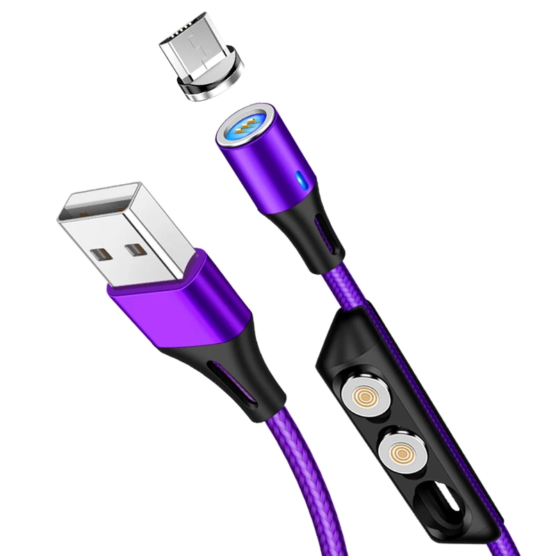 

New Arrivals 2021 360 Degree Custom USB Fast Data Type C usb data charger 3 in 1 Magnetic Charging Cable