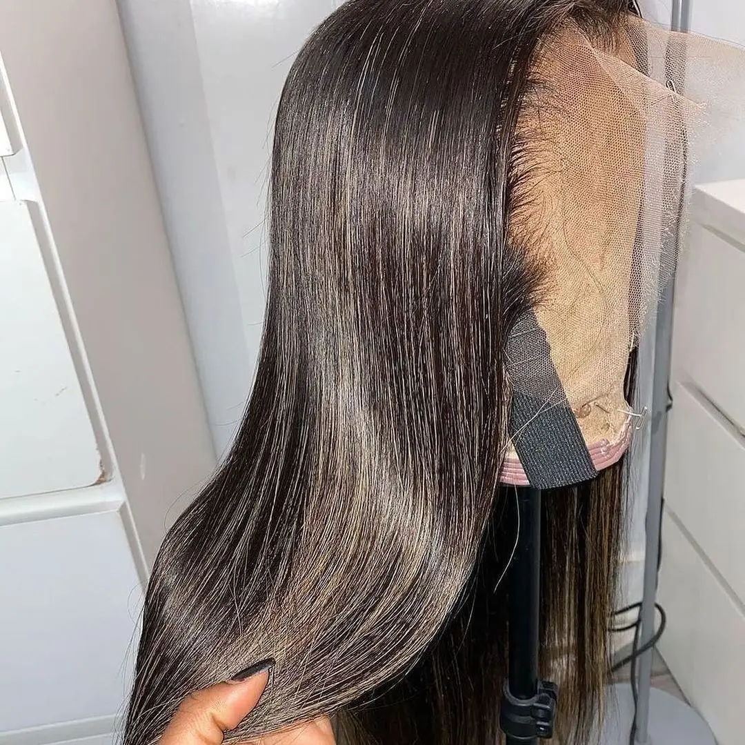 

New Soft And Silky Straight Lace Front Human Hair Wigs For Women 13X4 HD Lace Frontal Wig Long Malaysian Hair, Natural color