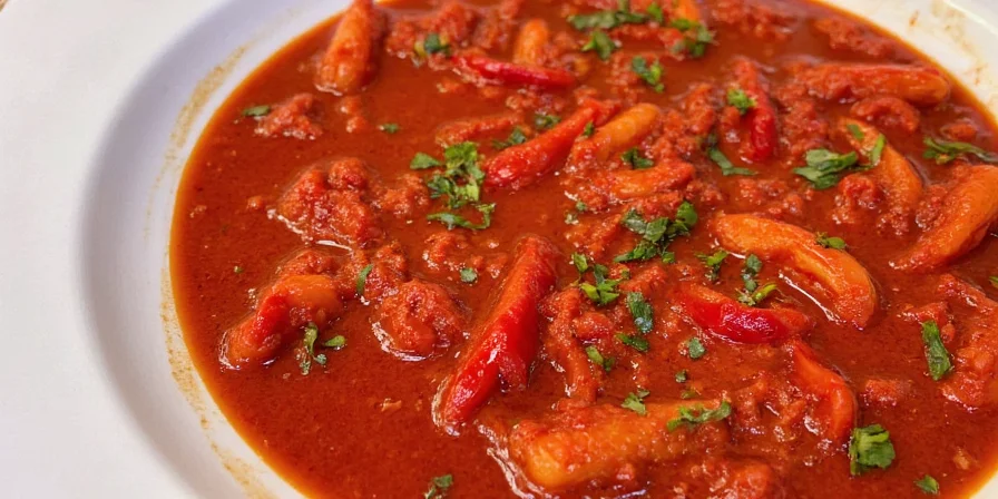 Toasting chile colorado in a pan