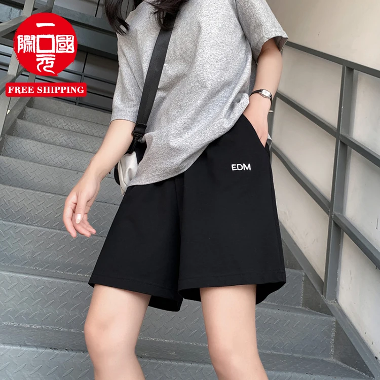 

women's trousers Summer 2021 new casual loose straight five-point pants
