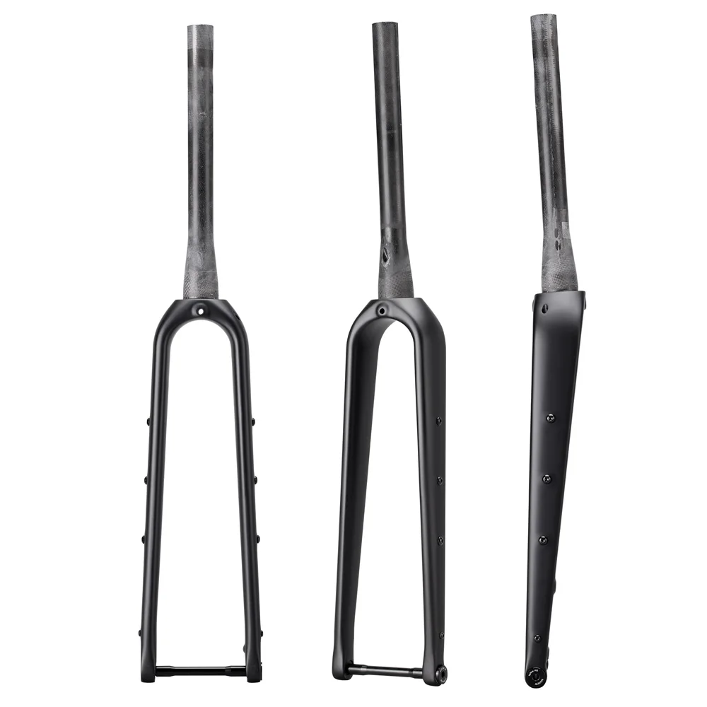 Winowsports Carbon Gravel Fork 700*50C 50mm Offset 100*12mm Thru Axle Hidden External Cable Gravel Bike Front Fork