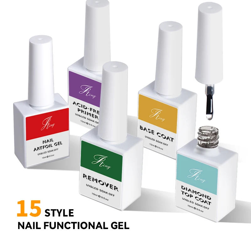 

JTING superior quality OEM 15 kinds clear repair strong diamond matte gel top coat and base coat uv/led nail gel polish primer