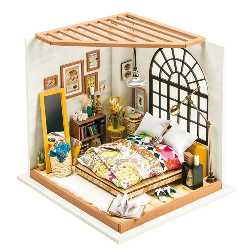 

Robotime Rolife DG107 Alice' Dreamy Bedroom Wood Crafts 3D Wooden Puzzle DIY Miniature Doll House for Dropshipping