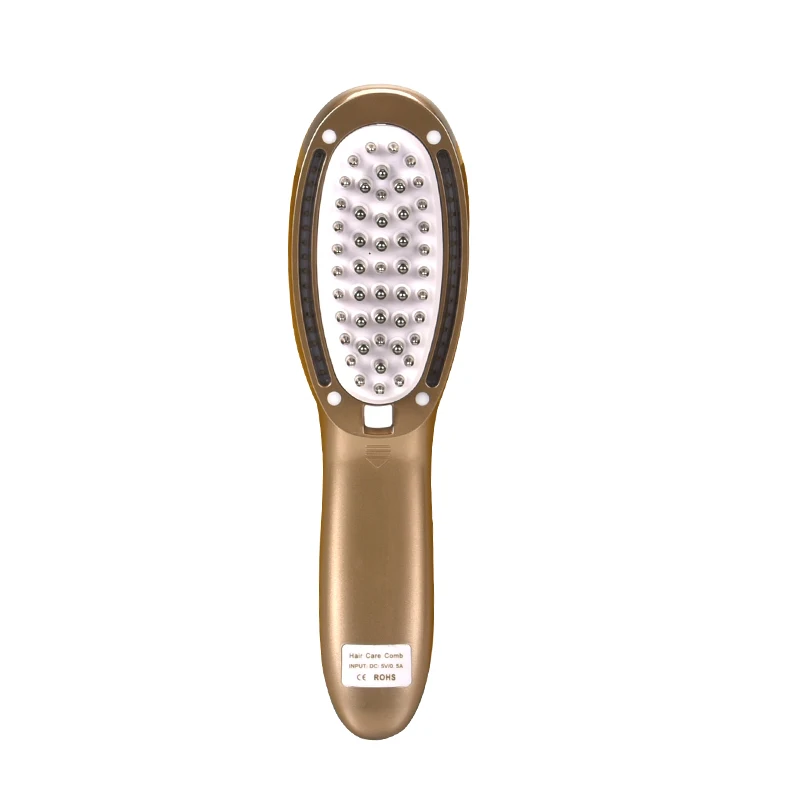 

Electronic Laser Hair Growth Brush Anti Hair Loss Therapy Infrared Red Light Ions Vibration Scalp Massage Comb, Gold or customized