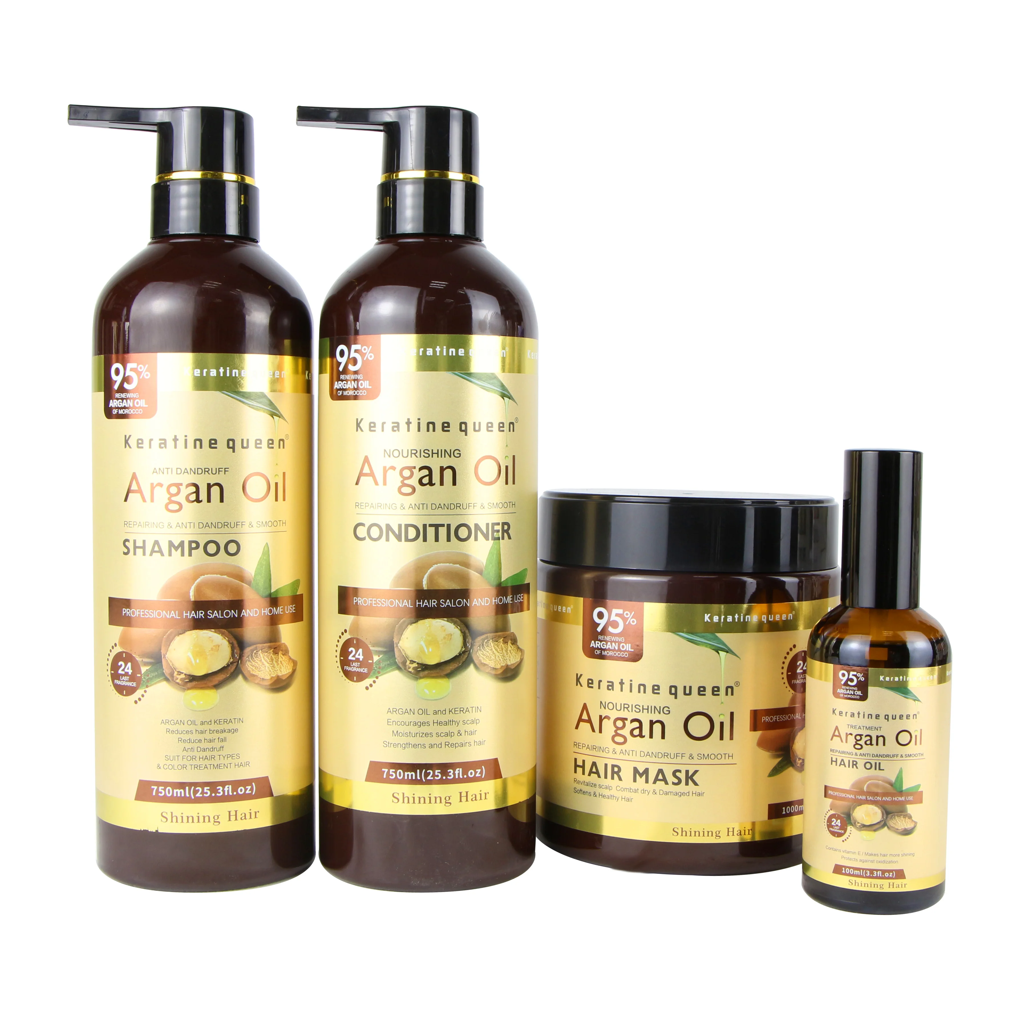 

Custom Logo 100% Pure Argan Organic Moisturizing soft Argan Oil hair Shampoo And Conditioner set