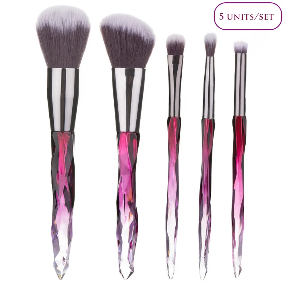 
10pcs Crystal Handle Transparent Diamond Makeup Brush Set 