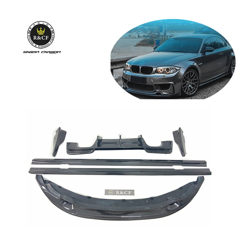 

1M E82 Front bumper lip Side Skirts Rear Diffuser with spats For BMW 1M E82 12-15 RZA Style Carbon Fiber Body kit