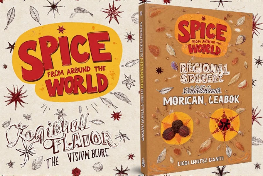 World map showing major food regions and associated spices