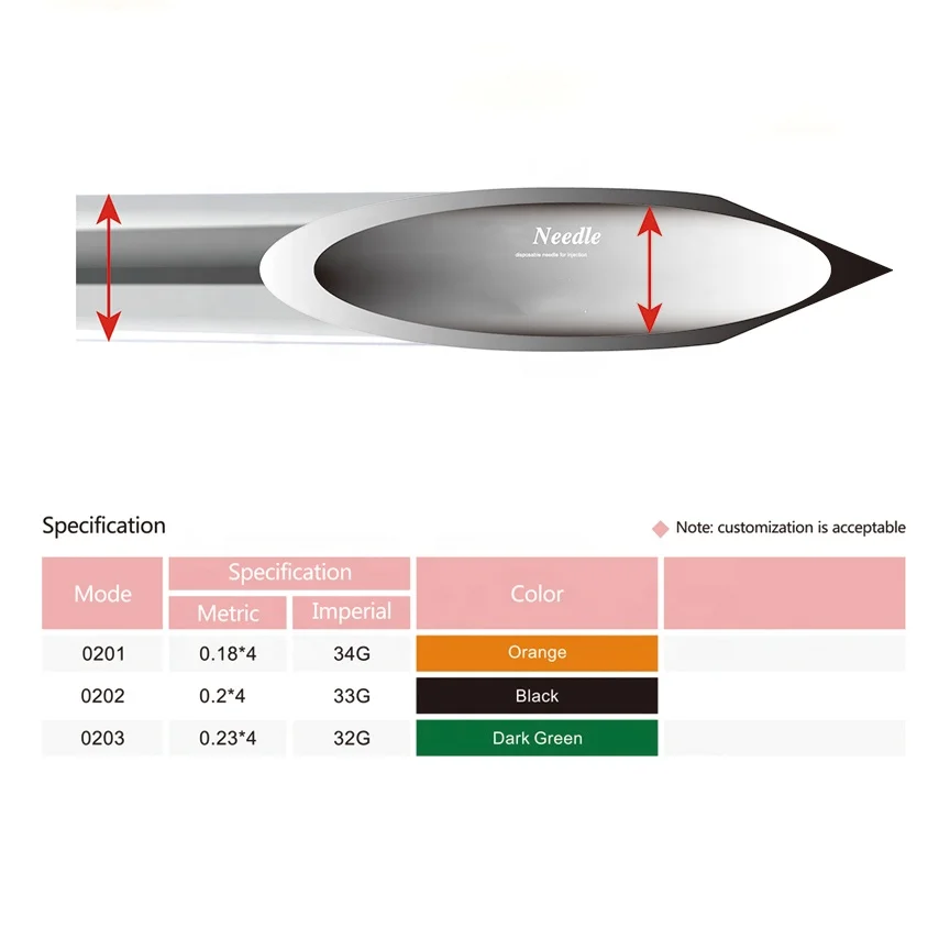 
Superine Micro Disposable Hypodermic Mesotherapy 32G 33G 34G Needle 4mm 6mm Medical Beauty Injection Canula Needle Needling 