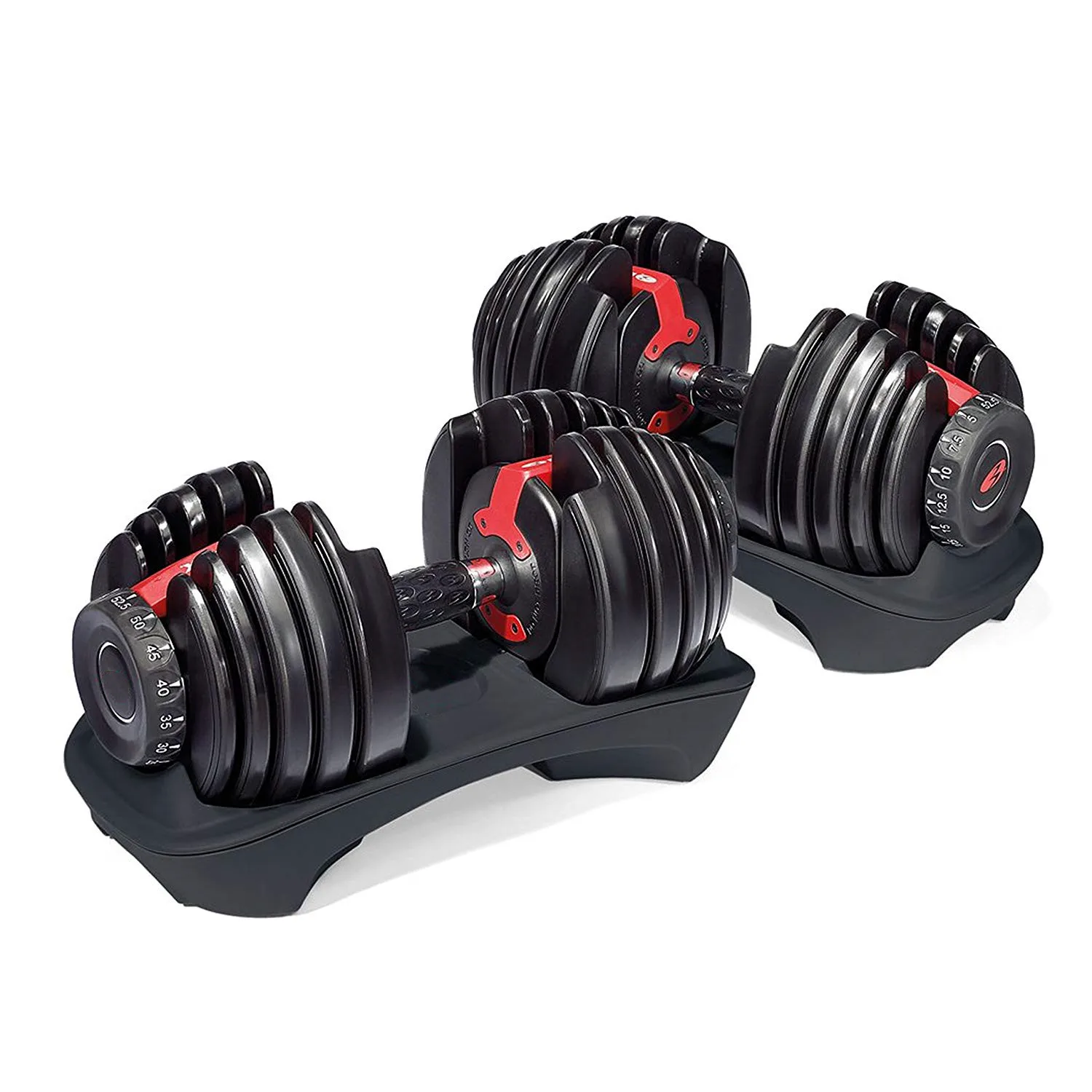 

BEYOND SPORT Gym Equipment 24kg 52.5lbs 40kg 90lbs Adjustable Dumbbell Weights Set, Red or custom logo