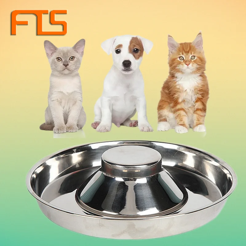 

FTS Dog Bowl Cat Slow Feeder Custom Food Feed Raised Round Sublimation Metal Stainless Steel Pet Bowls