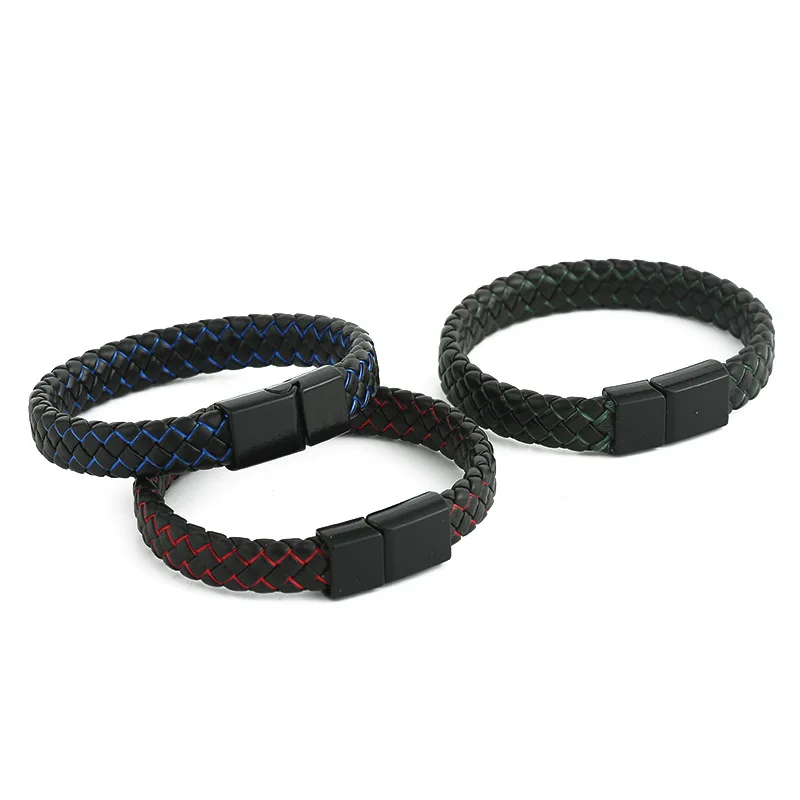 

New Vintage Leather Bracelet Men's Jewelry Metal Magnetic Clasp Multi-Layer Braided Leather Bracelet