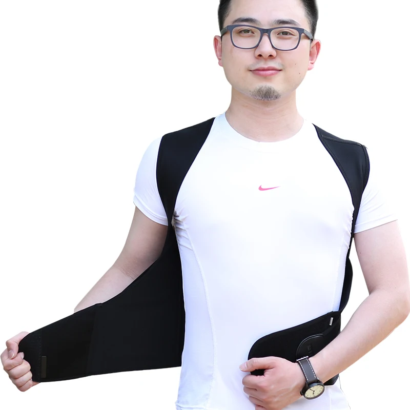 

Amazon hot sale factory adjustable posture corrector upper back brace clavicle corrector shoulder support for women and men, Black