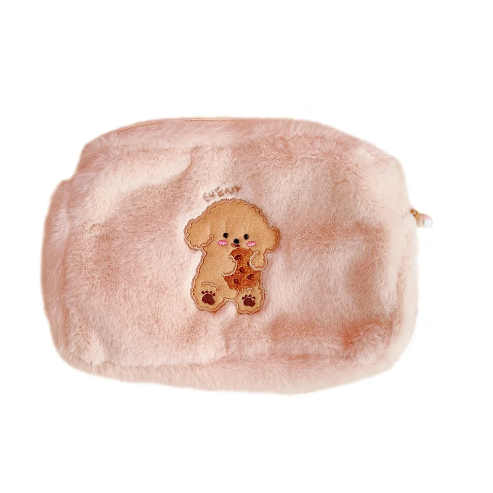 

Plush Bag Ins Japanese Cartoon Bear Embroidery Korean Version Daily Necessities Storage Handbag