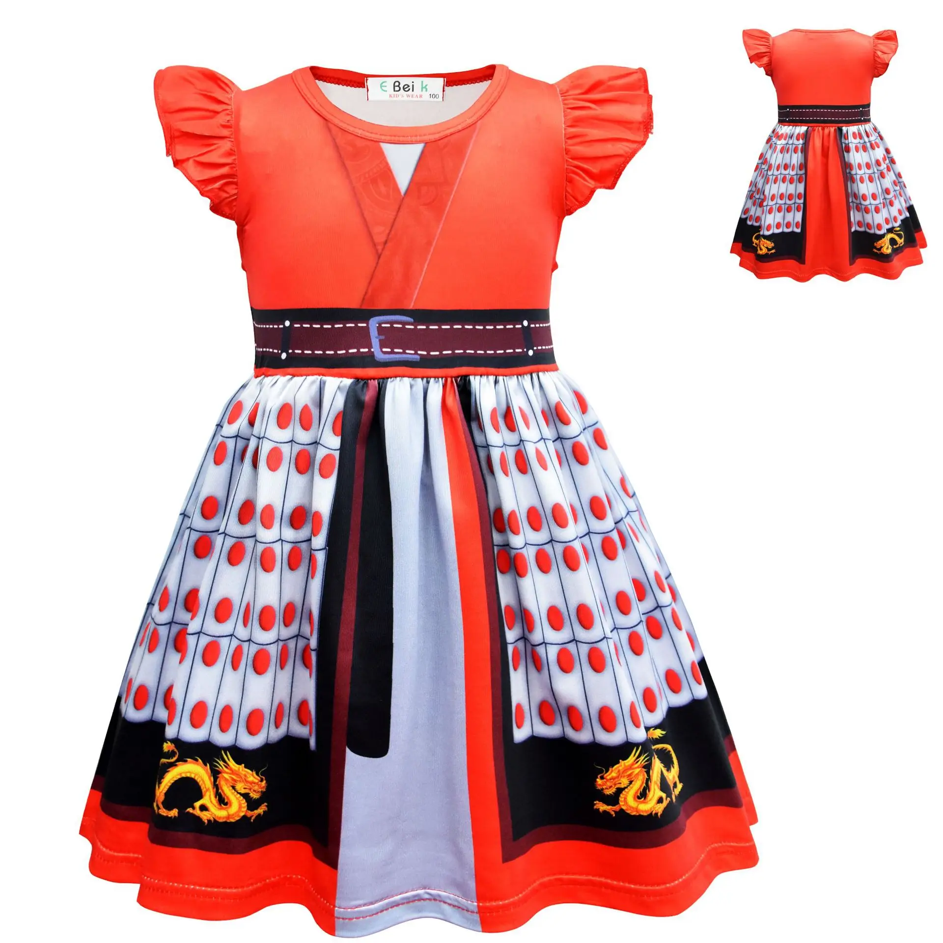 

2022 summer customized pattern Character children's suits princess mulan dress, Picture
