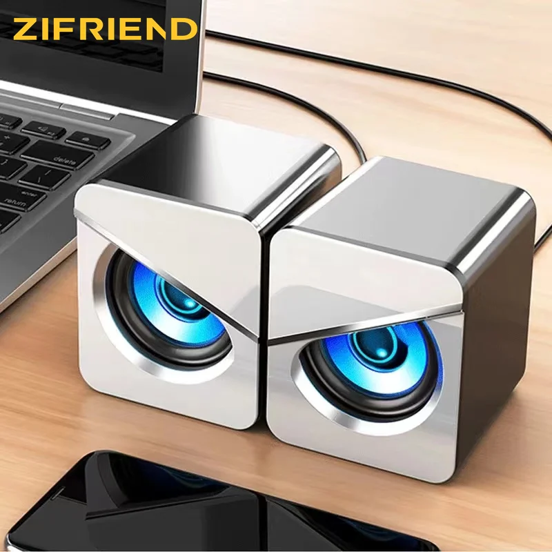 

ZF USB Wired Computer Speakers 4D Shocking Stereo Surround Sound LED PC Gaming Speakers Bass Wired For Desktop Computer Laptop