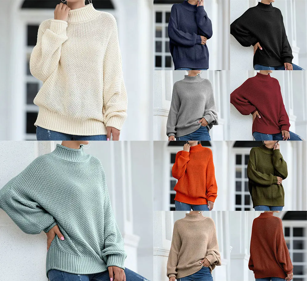 

GZ-YBL028 Wholesale 2020 autumn winter women fashion turtle neck knitted sweaters