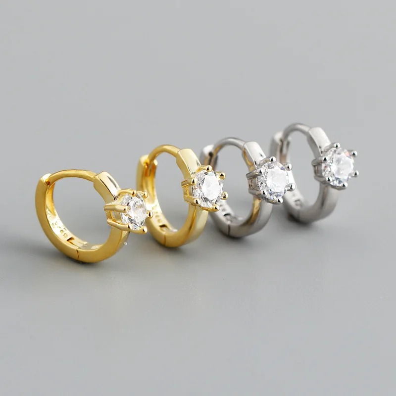

Luxury Jewelry 925 Sterling Silver Big Hoop Minimalist Gold Huggie Women Earrings, Silver,gold