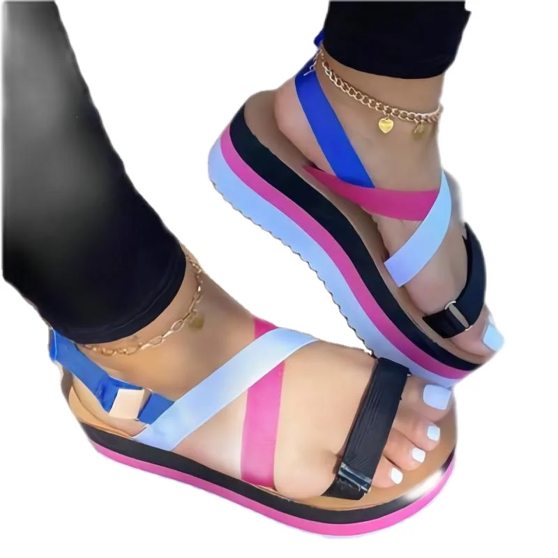 

Gladiator Sandals Platform Women Wedges Shoes Female Summer Open Toe High Heel Thick-sole Casual Sandals