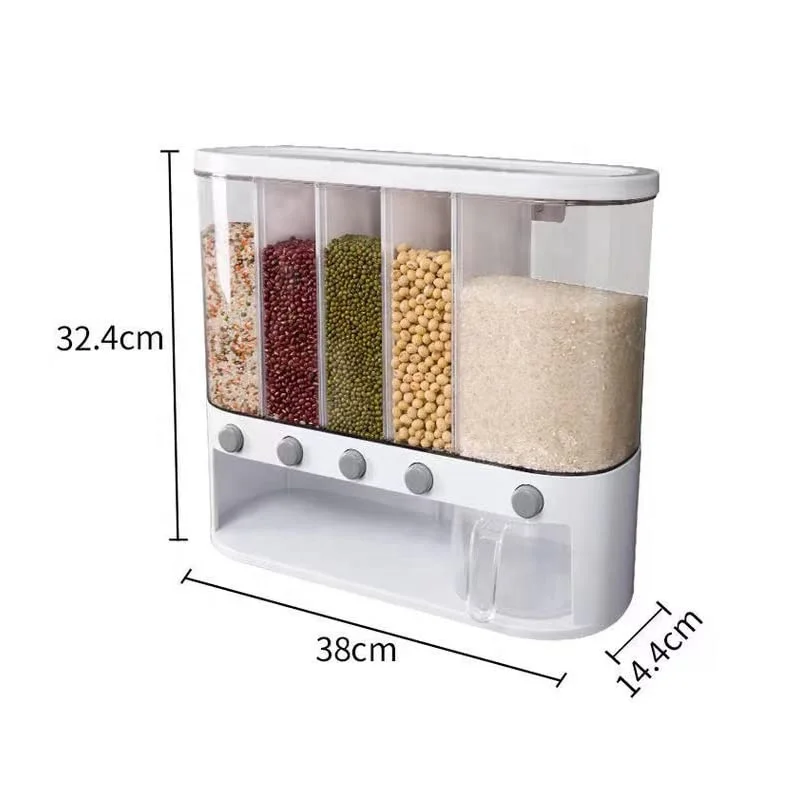 

Cereal Containers Storage Set Food Storage Container Set with Lids Kitchen Pantry Organization and 5 drawers