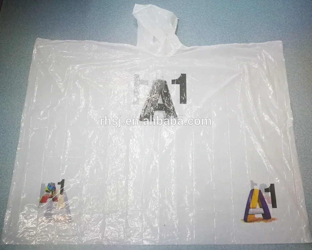 
Custom printing disposable plastic rain poncho on sale 