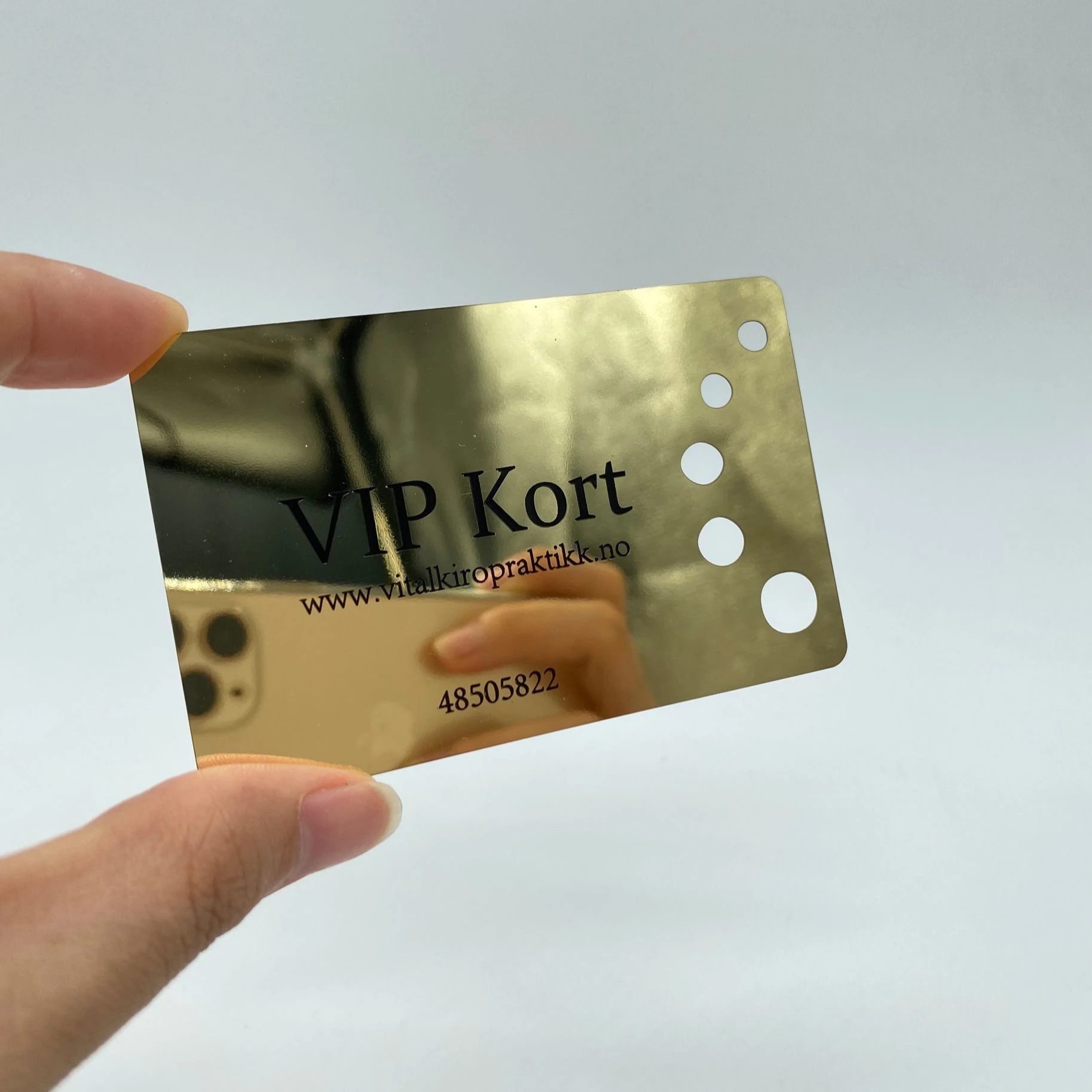 DU cutout mirror metal cards